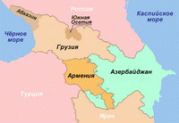 Политическая карта Южного Кавказа