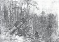 Утро в сосновом лесу.Эскиз картины 1889 года.