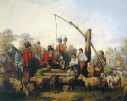 Лейб-гусары у водопоя (М.О. Микешин, 1853 г.)